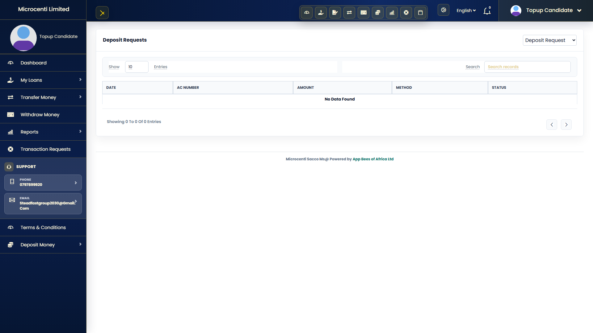 Transaction requests screenshot
